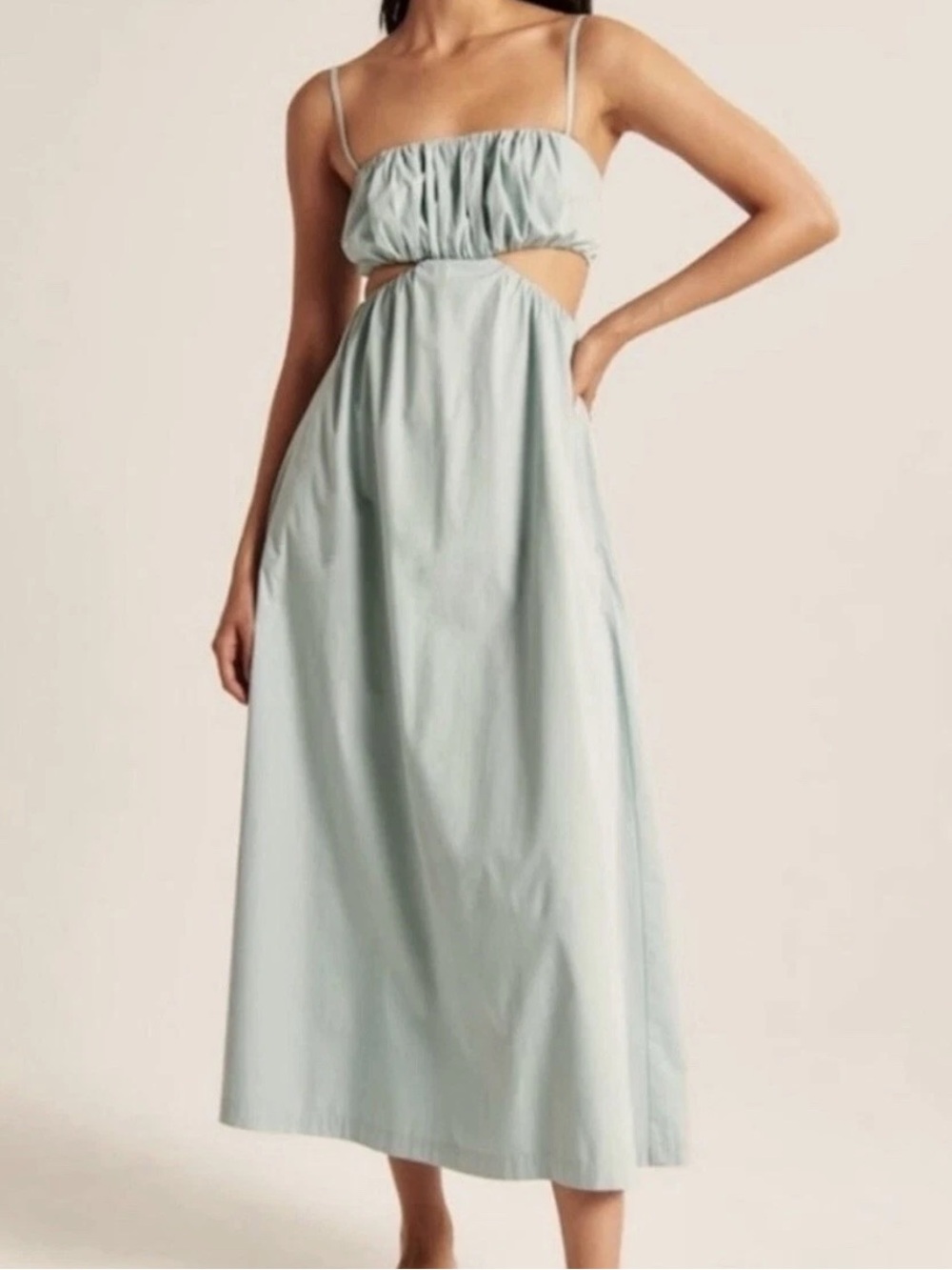 Abercrombie & Fitch Bubble Top Cutout Maxi Dress Blue Size Small